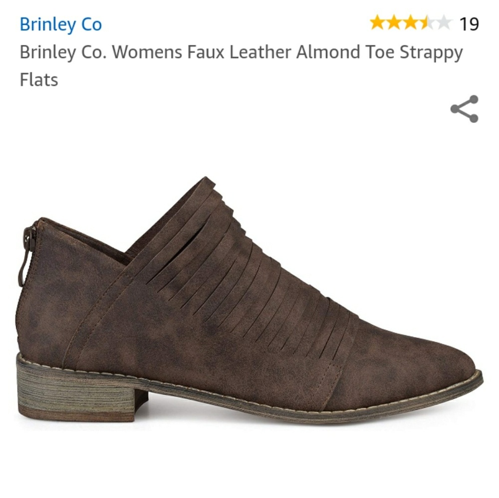 Faux Leather Almond Toe Strappy Flats